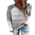 thumbnail image 1 of Women‘s Hooded Sweater Rib Knitted Long Sleeve Loose Fitting Pullover with Hood, 1 of 6