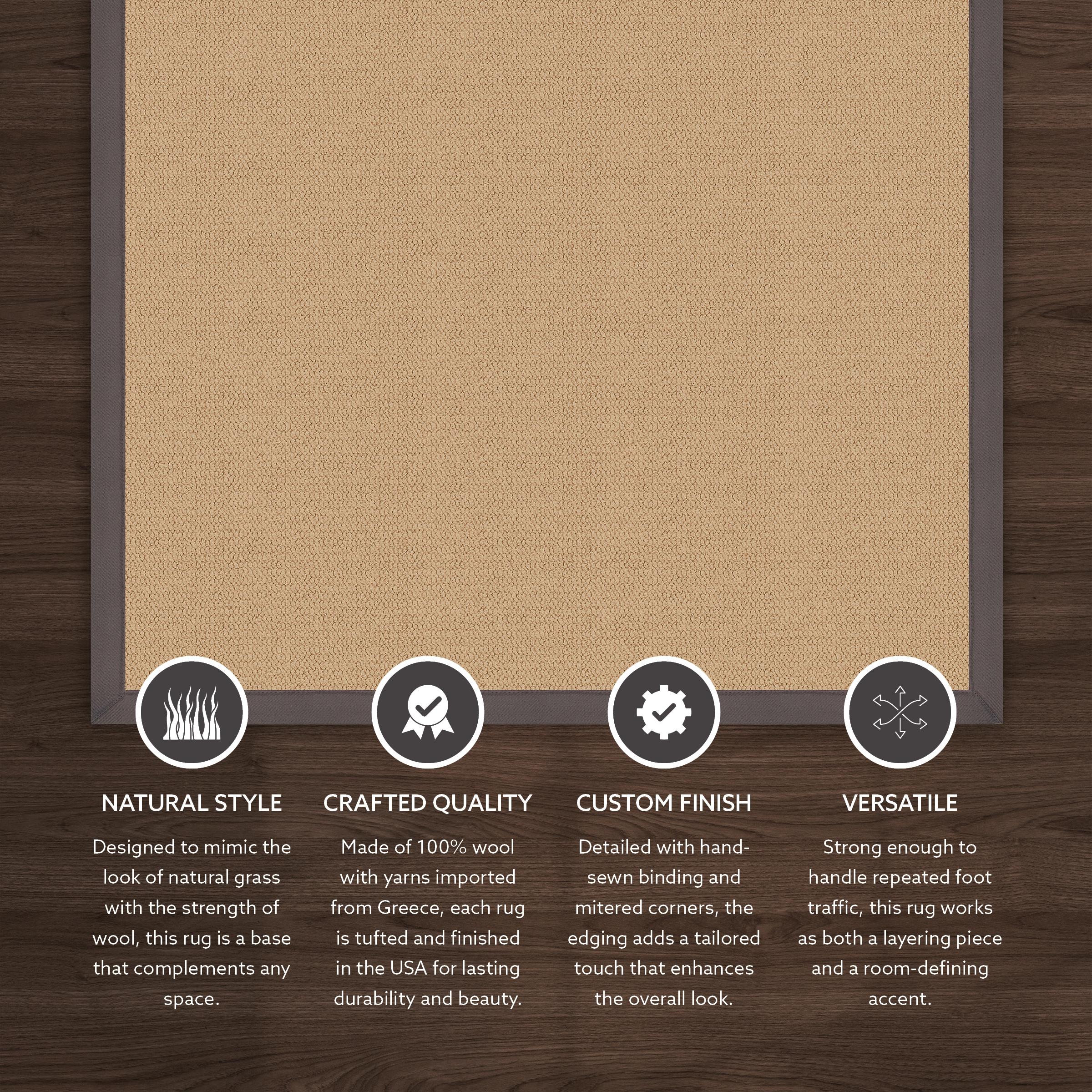 Athena Sisal & Slate 2'6" x 8' Runner