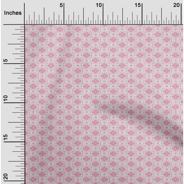 oneOone Georgette Viscose Pink Fabric Geometric Check Fabric For Sewing Printed Craft Fabric By The Yard 42 Inch Wide