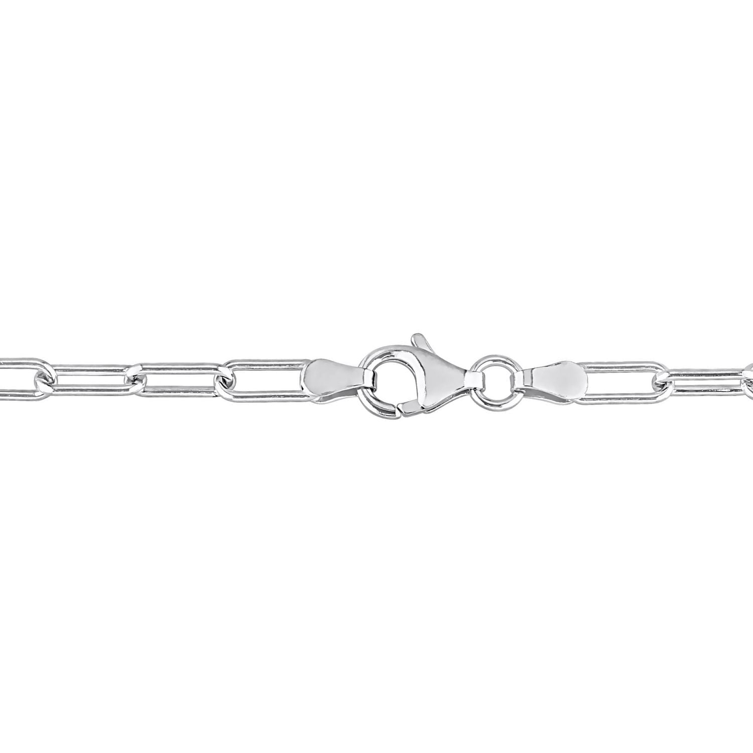 Collier à maillon ovale en forme de trombone de Miabella en argent sterling