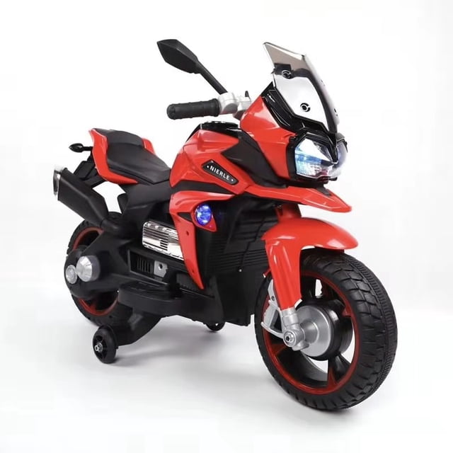 NEL R800 Kids Ride On Electric Motorbike w/ Training Safety Wheel-Red Color
