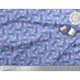 thumbnail image 3 of Soimoi Blue Viscose Chiffon Fabric Leaves,Insect & Floral Artistic Print Sewing Fabric BTY 42 Inch Wide, 3 of 3