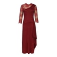 thumbnail image 4 of Pisexur Robe d'Invitée de Mariage pour Femme Robe à Col en V pour Femme 2023 Invitée de Mariage Hi-Lo en Dentelle Florale Bal Cocktail Fête Robe de Demoiselle d'Honneur Formelle, 4 of 5