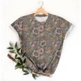 thumbnail image 4 of Hauts d'Été pour Femmes DYTTDG T-shirt à Fleurs Mode pour Femmes Grande Taille Col Rond Manches Courtes Décontracté Ample Tee Haut Hauts pour Femmes Liquidation Moins de 10 Multicolore,XXXXXL, 4 of 5