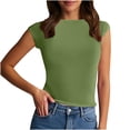 thumbnail image 2 of BLCHUNen Camisoles pour Femmes Tendance Sans Manches Extensibles à Enfiler Col Ras du Cou Coupe Ajustée Décontractées Extérieur Relax Mode Hauts d'Été, 2 of 7