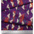 thumbnail image 3 of Soimoi Poly Georgette Tissu Cercle, Floral & Roue Ethnique Tissu Imprimé par Yard 52 Pouces de Large, 3 of 3