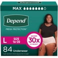 thumbnail image 1 of Depend Sous-vêtements pour Femmes, Absorption Maximale, Grand, 84 Unités, 1 of 2
