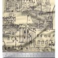 thumbnail image 1 of Soimoi White polyester Crepe Fabric London Theme Architectural Fabric Prints By Yard 42 Inch Wide, 1 of 3
