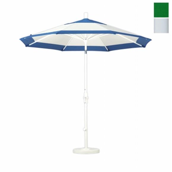 California Umbrella GSCU908170-SA46 9 ft. Aluminum Market Umbrella Collar Tilt - Matted WhitePacifica--Hunter Green