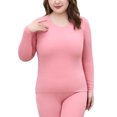 thumbnail image 3 of LUXUR Women Solid Color Thermal Underwear Warm Base Layer Long Johns Set Pink 5XL, 3 of 5