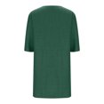 thumbnail image 4 of Ovzne Robes d'Été pour Femmes 2025 Robe de Plage Mode Robe d'Été Décontractée pour Femmes Col Rond Manches 3/4 Unie Robes de Plage avec Poches Robe de Vacances Liquidation, 4 of 5