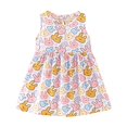 thumbnail image 3 of Robes d'Été pour Petite Fille Robe Chic Robe Évasée à Étages Robe Trapèze pour Fille Robe Sans Manches à Fleurs pour Filles Robe pour Occasions Spéciales, 3 of 3