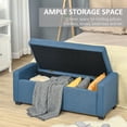 thumbnail image 4 of HOMCOM Banc de Rangement Rembourré à Dessus Rabattable Ottoman en Tissu pour Chambre, Salon, Bleu, 4 of 10