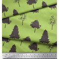 thumbnail image 2 of Soimoi Green Poly Georgette Fabric Stencil Tree Print Sewing Fabric Yard 52 Inch Wide, 2 of 3