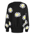 thumbnail image 4 of Cardigan Sweaters for Women Open Front Blouses Cute Crew Neck Sweater Daisy Long Sleeve Tops Button Down Cardigans, 4 of 5
