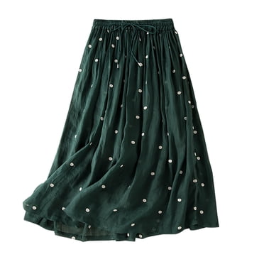 Cameland Jupe Courte d'Été pour Femmes, Mode, Imprimée, à Pois, Bandage, Grande Jupe Évasée