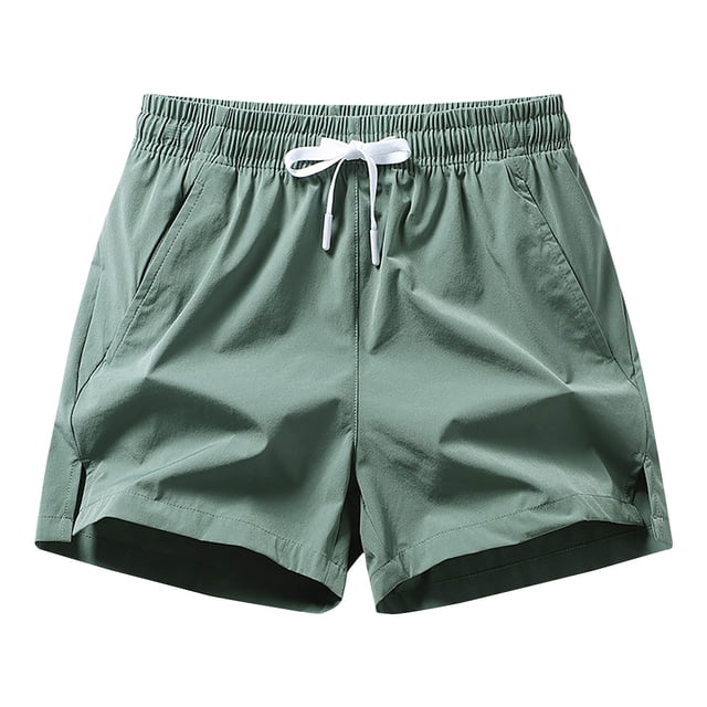 AherBiu Plus Size Men's Shorts Athletic Drawstring Elastic Waist Running Shorts Quick Drying Workout Gym Shorts