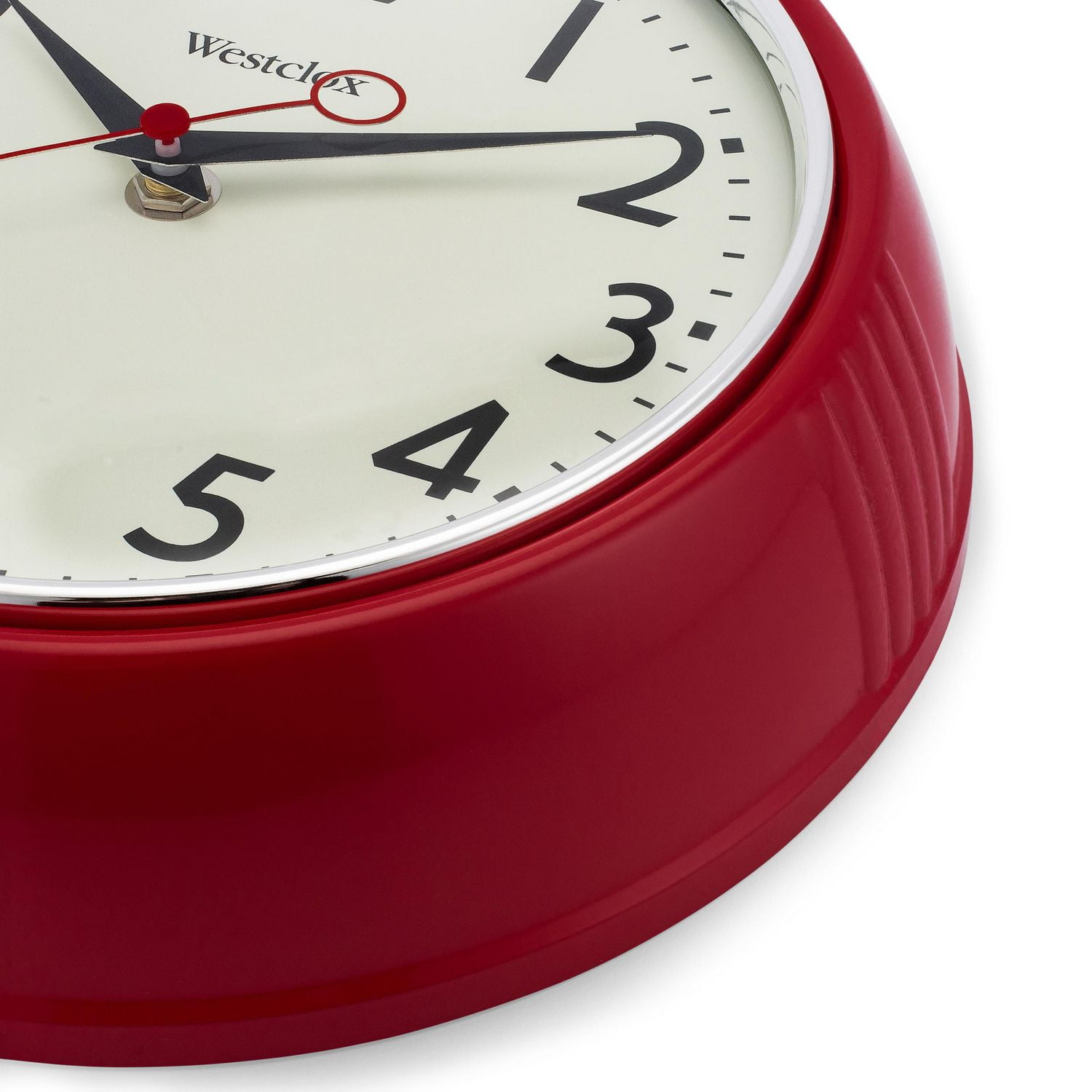 Westclox Horloge Murale Ronde de 9,5 po, Rouge - Modèle 32042RCN