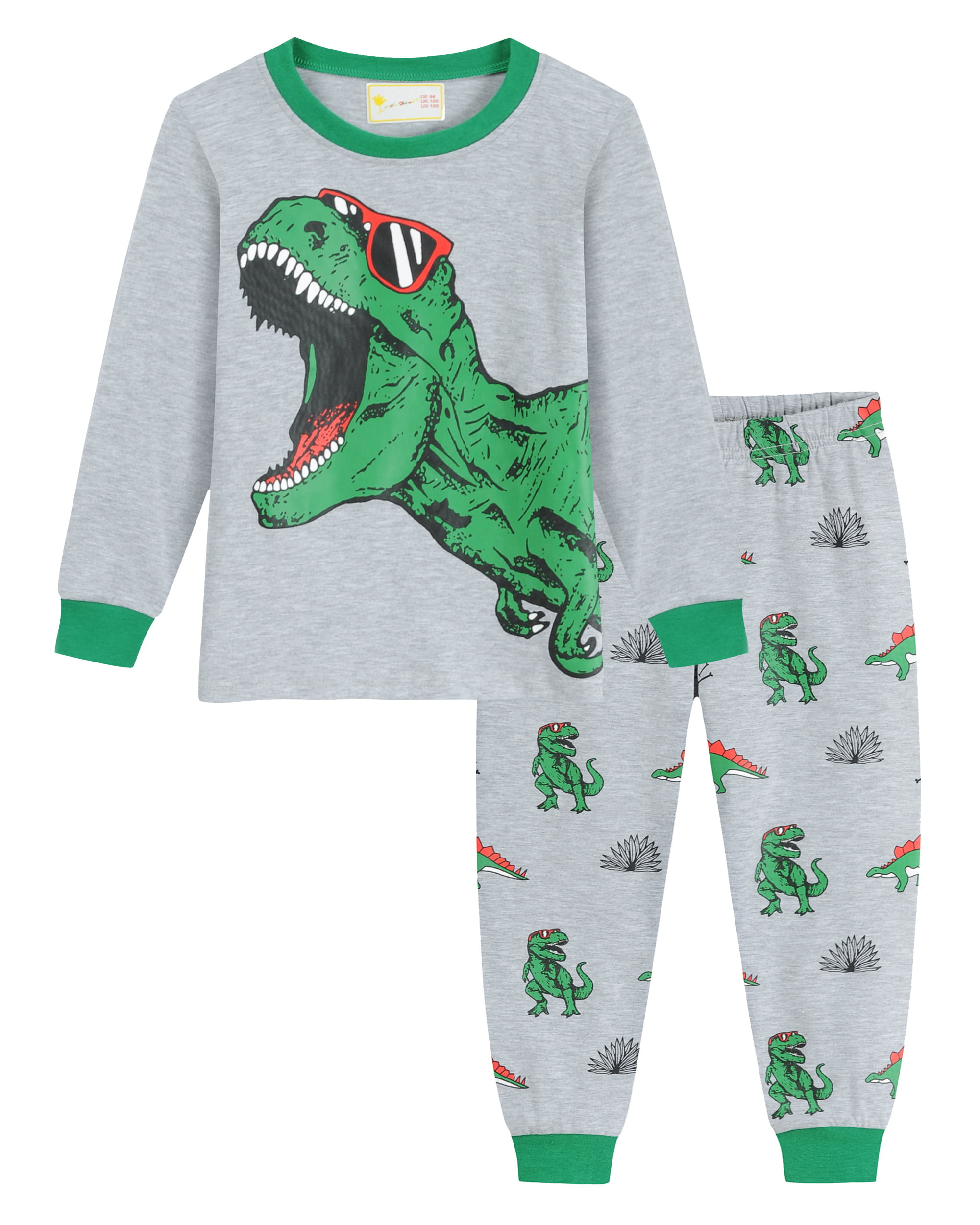 Little Hand Boys Dinosaur Pajamas Set Long Clothes Set Sleepwear Pjs 7T