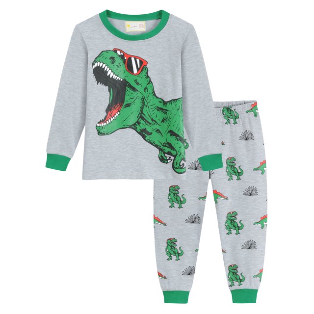 Little Hand Boys Dinosaur Pajamas Set Long Clothes Set Sleepwear Pjs 7T
