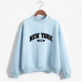 thumbnail image 2 of HNMKIU Women's Tops Autumn Winter O Neck Solid Color Printed Long Sleeve Pullover Sweatshirt, 2 of 4