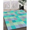 thumbnail image 3 of Ahgly Company Machine Washable Indoor Square Transitional Blue Koi Blue Area Rugs, 3' Square, 3 of 7