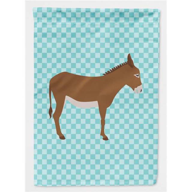 Carolines Treasures BB8023GF Cotentin Donkey Blue Check Flag Garden Size