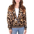 thumbnail image 5 of Womens Long Sleeve Sequin Front Zip Jacket Long Sleeve Ribbed Cuffs Outerwear Tops, 5 of 5