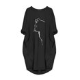 thumbnail image 4 of Womens Jumper Robe Surdimensionnée Imprimée Chat Manches Courtes Été Poche Chandail Mini Robes de Plage pour Femmes 2022, 4 of 5