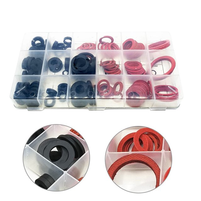 141-Piece Faucet Washer Assortment Kit 18 Different Assorted Sizes Washer 141-Piece O-ring Seal Silicone Gaskets