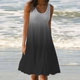 thumbnail image 2 of Babysbule Liquidation Robes d'Été pour Femmes, Mode Féminine Vacances Été Dégradé Imprimé Sans Manches Robe de Plage Fête, 2 of 5