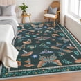 thumbnail image 4 of Garvee 8'x10' Modern Insect Floral Print Area Rug Washable Rugs, Stain-Resistant Non Slip Rug Foldable Indoor Carpet Low Pile Floor Mat for Living Room Bedroom Home Decor, Black, 4 of 7