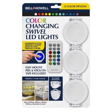 Bell + Howell Lumières DEL Pivotantes Changeantes de Couleur – Paquet de 3 avec Télécommande