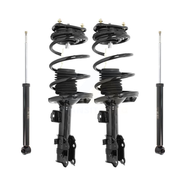 Transit Auto Front Rear Complete Suspension Shocks Strut and Coil Spring Mount Assemblies Kit for Car 2006-2011 Hyundai Accent Kia Rio Rio5 - Left Right Side (Driver Passenger) K78M-100088