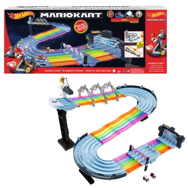 Hot Wheels Route Arc-en-ciel Mario Kart, avec 2 véhicules 1/64