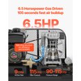 thumbnail image 2 of VEVOR Compresseur d'Air à Gaz à Double Réservoir de 9 Gallons, Réservoir de Compresseur d'Air à Gaz de 6,5hp 9CFM sur Roue, Pompe à Piston Max 115PSI Système à Air Comprimé, 2 of 9