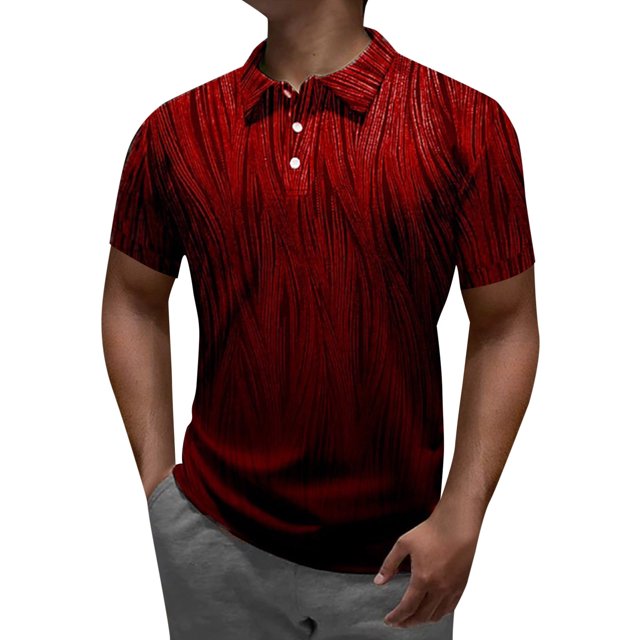 BOBOGOJP Polo T Shirts For Men Short Sleeve Collared Golf Shirts Quick Dry Performance Athletic Summer Clothing (Red,XXL)