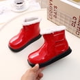 thumbnail image 2 of MIASHUI Bottes d'Hiver pour Filles Bottines d'Hiver Bébé Chaussures Chaudes à Semelles Souples, Rouge, 2,5-3 Ans, 2 of 4