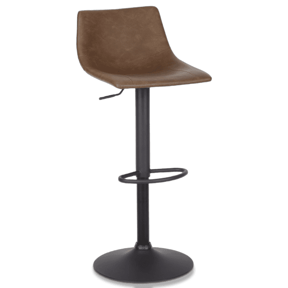Bouclair Tabouret de Bar Réglable en Similicuir Caramel et Métal