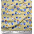 thumbnail image 1 of Soimoi Poly Georgette Fabric Spices & Tea Cup Watercolor Print Sewing Fabric Yard 42 Inch Wide, 1 of 3