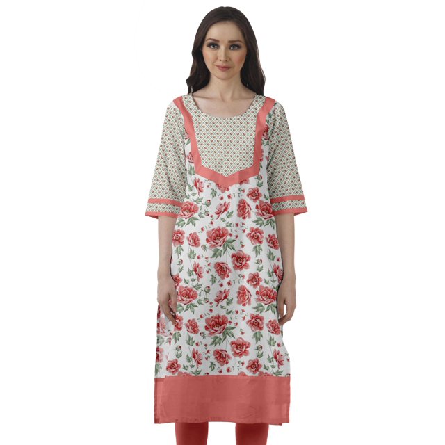 Moomaya Kurti Droite de Designer pour Femmes Tunique Indienne Imprimée Haut Long Kurta
