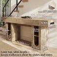thumbnail image 2 of OMCHOM Console Table 78.4in Wood Entryway Sofa Table, Built-in USB Charging Station, Narrow Behind Couch Style with Storage Shelves for Hallway Foyer Living Room Decor(Beige), 2 of 7