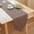 thumbnail image 1 of JASKFLY Long Table Sheer Runner for Weddings & Parties Solid Color Linen Table Runner 30x210cm(120 -150cm Tables)Coffee Brown, 1 of 9