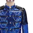 thumbnail image 4 of Pisexur Mens Suit Jacket Men's Court Style Solid Color Sequin Performance Suit Breasted Suit Jacket Mens Blazer Jacket Blazer for Men Sports Coat for Men, 4 of 5