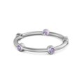 thumbnail image 1 of 925 Sterling Silver Stackable Wedding Band Amethyst Five Stone Women Wedding Ring, 1 of 3