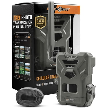 Spypoint Flex G-36 cellular trail camera, 36MP photos, 1080p video with sound, GPS enabled, dual-sim LTE, 100' range