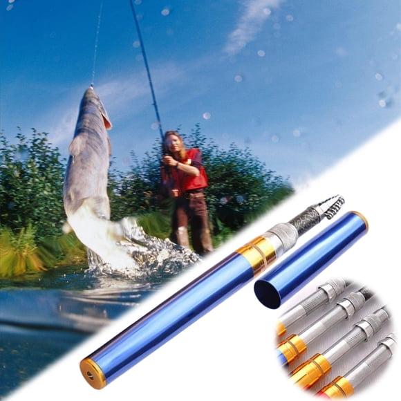 Suncoda Canne à Stylo, Canne à Stylo Courte 1 m Canne de Poche Mini Canne à Pêche sur Glace Ensemble de Canne à Pêche Équipement de Pêche en Gros Canne à Lancer Canne de Mer Canne pour Étudiant