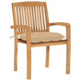 thumbnail image 2 of vidaXL Stacking Garden Chairs with Cushions 6 pcs Solid Teak Wood, 2 of 5