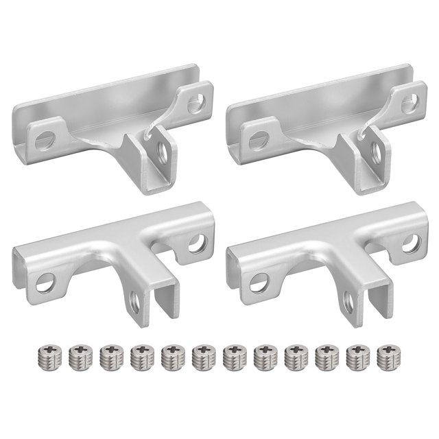 Unique Bargains Glass Fixing Clip, 4 Pack for 4-8mm Aluminum Alloy T-shaped Glass Support Bracket