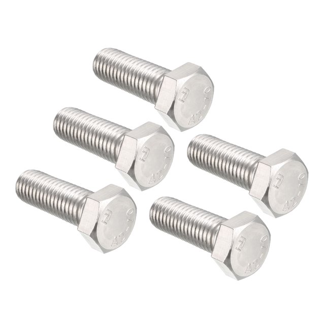 Unique Bargains M12 Thread 35mm 304 Stainless Steel Hex Head Screws Bolts 5pcs